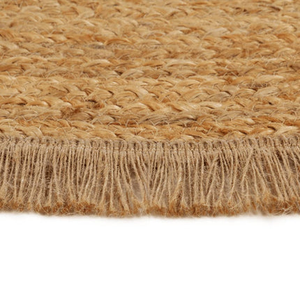Tapis Tressé Avec Bord Brodé Jute Rond