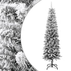 Sapin De Noël Artificiel Mince Avec Neige Floquée 240 Cm Pvc/Pe