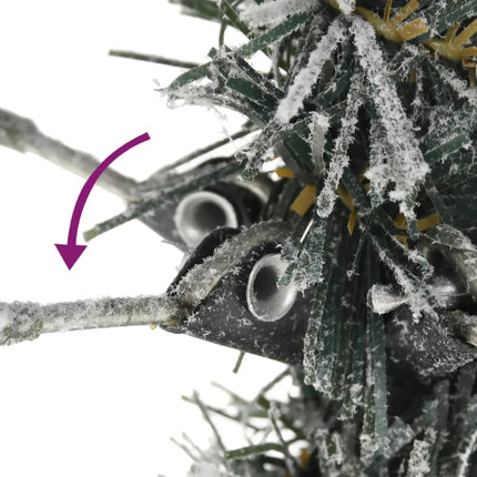 Sapin De Noël Artificiel Mince Avec Neige Floquée 240 Cm Pvc/Pe