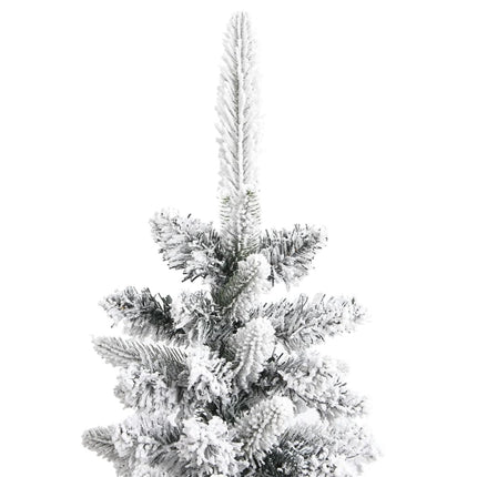 Sapin De Noël Artificiel Mince Avec Neige Floquée 240 Cm Pvc/Pe