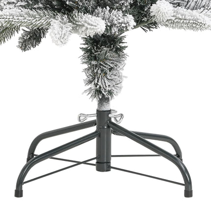Sapin De Noël Artificiel Mince Avec Neige Floquée 240 Cm Pvc/Pe