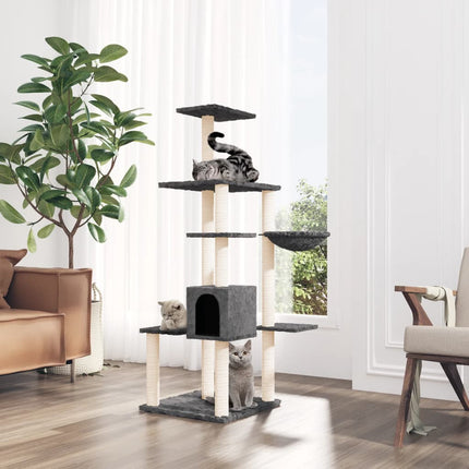 Arbre À Chat Avec Griffoirs En Sisal 142 Cm