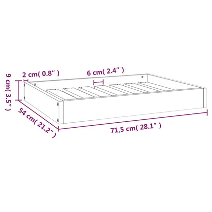 Lit Pour Chien 71,5X54X9 Cm Bois De Pin Solide