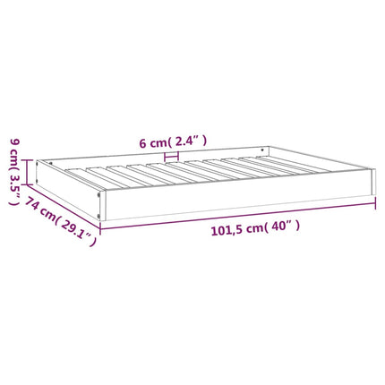 Lit Pour Chien 101,5X74X9 Cm Bois De Pin Solide