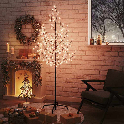 Arbre À Led Fleur De Cerisier 84 Led Blanc Chaud