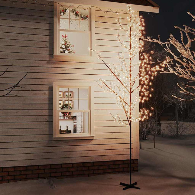 Arbre À Led Fleur De Cerisier 84 Led Blanc Chaud