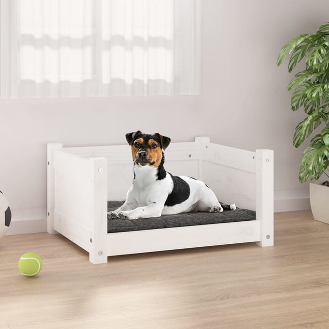 Lit Pour Chien 75,5X55,5X28 Cm Bois Massif De Pin
