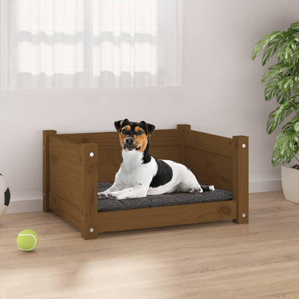 Lit Pour Chien 75,5X55,5X28 Cm Bois Massif De Pin