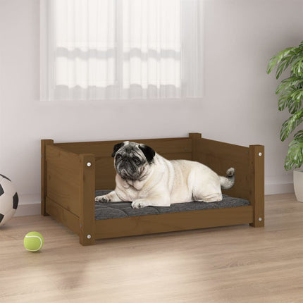 Lit Pour Chien 75,5X55,5X28 Cm Bois Massif De Pin