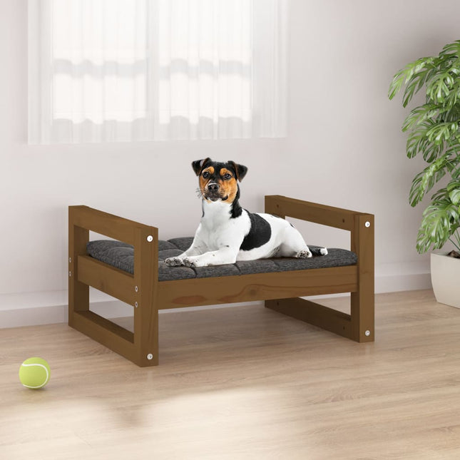 Lit Pour Chien 65,5X50,5X28 Cm Bois De Pin Solide