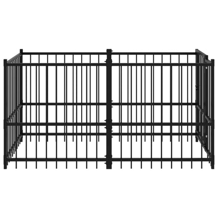 Chenil Pour Chien Noir 193,5X97X100 Cm Acier