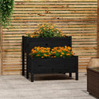 Jardinière 84,5X84X75 Cm Bois Massif De Pin Noir