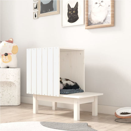 Maison Pour Chat 60X36X60 Cm Bois De Pin Massif
