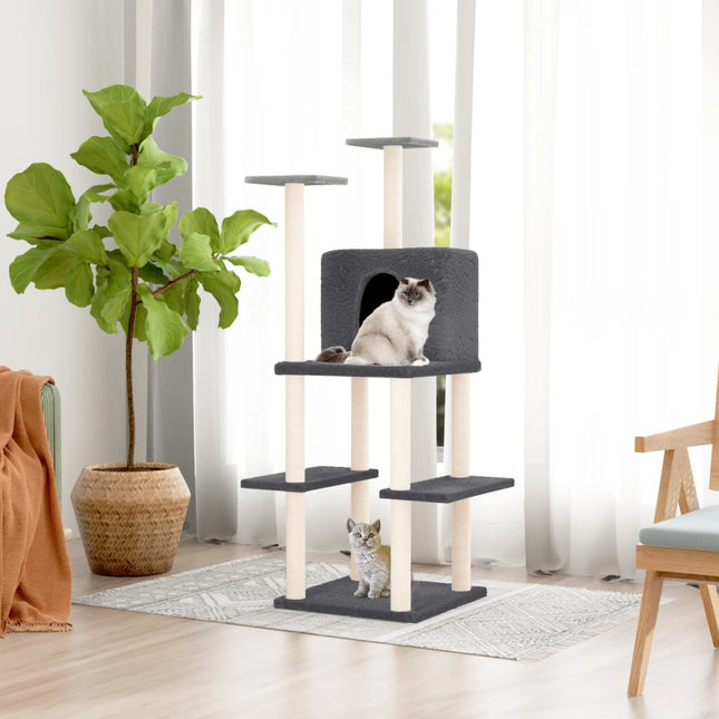 Arbre À Chat Avec Griffoirs En Sisal 144,5 Cm