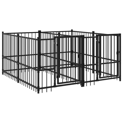 Chenil D'extérieur Pour Chiens Acier 3,75 M²