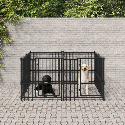 Chenil D'extérieur Pour Chiens Acier 3,75 M²