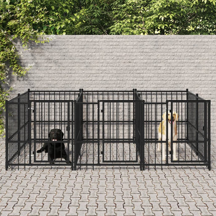 Chenil D'extérieur Pour Chiens Acier 3,75 M²