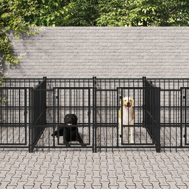 Chenil D'extérieur Pour Chiens Acier 3,75 M²
