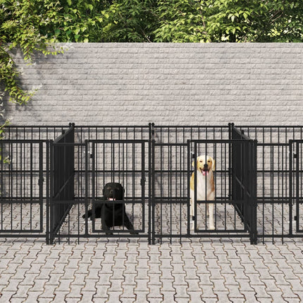 Chenil D'extérieur Pour Chiens Acier 3,75 M²