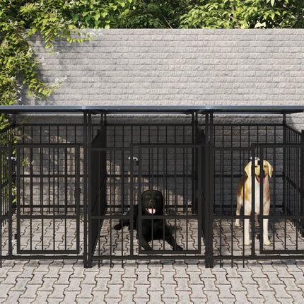 Chenil D'extérieur Pour Chiens Acier 3,75 M²