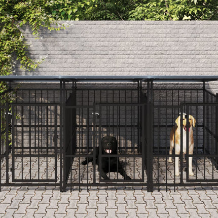 Chenil D'extérieur Pour Chiens Acier 3,75 M²