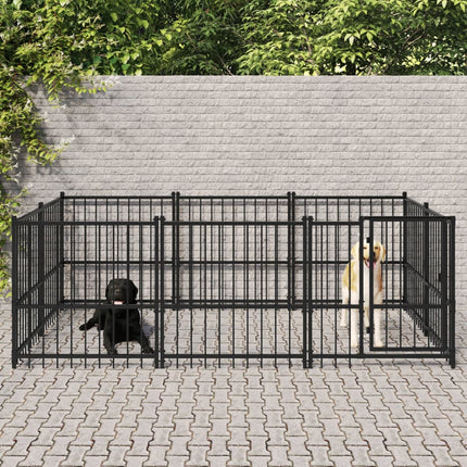 Chenil D'extérieur Pour Chiens Acier 3,75 M²
