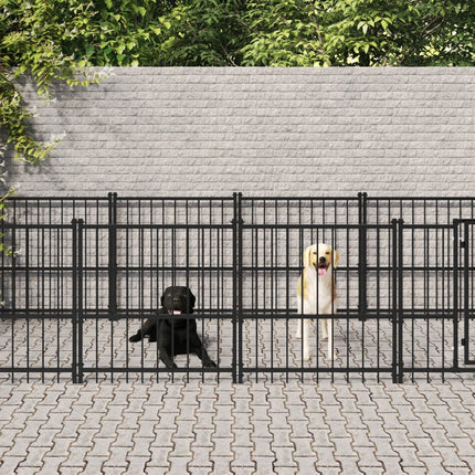 Chenil D'extérieur Pour Chiens Acier 3,75 M²