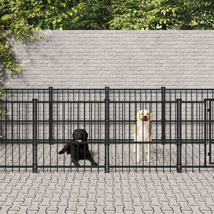 Chenil D'extérieur Pour Chiens Acier 3,75 M²