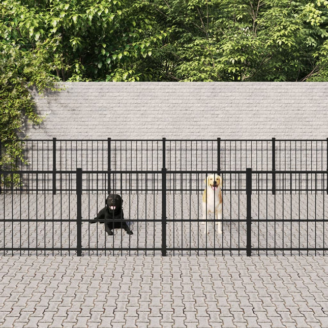 Chenil D'extérieur Pour Chiens Acier 8,47 M²