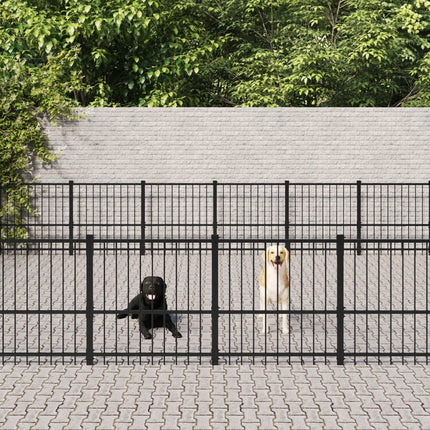 Chenil D'extérieur Pour Chiens Acier 8,47 M²