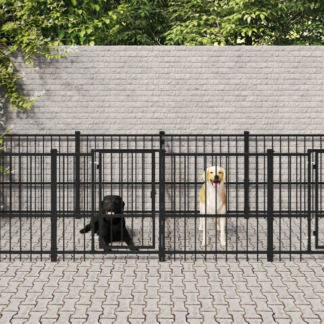 Chenil D'extérieur Pour Chiens Acier 7,51 M²