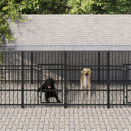 Chenil D'extérieur Pour Chiens Acier 7,51 M²
