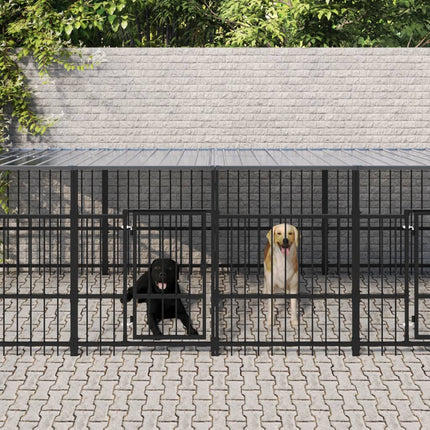 Chenil D'extérieur Pour Chiens Acier 7,51 M²
