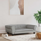 Gris clair / Velours / 95 x 55 x 30 cm