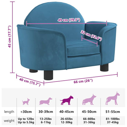 Lit Pour Chien 66X40X45 Cm Velours