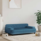 Bleu / Velours / 90 x 53 x 30 cm