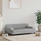 Gris clair / Velours / 90 x 53 x 30 cm