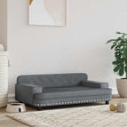 Gris foncé / Velours / 90 x 53 x 30 cm