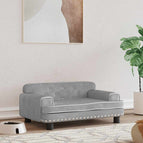 Gris clair / Velours / 70 x 45 x 30 cm