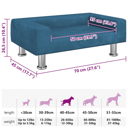 Lit Pour Chien 70X45X26,5 Cm Velours
