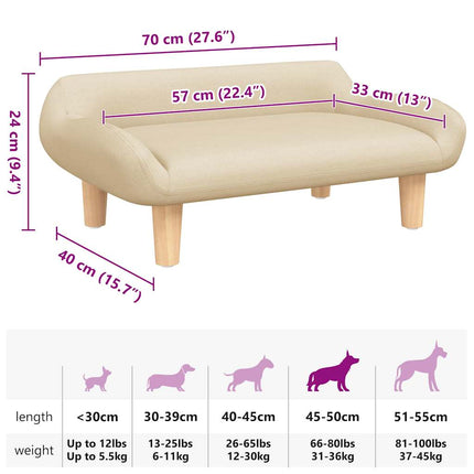 Lit Pour Chien 70X40X24 Cm