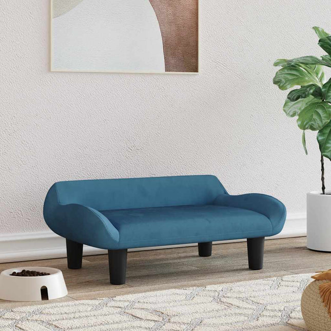 Lit Pour Chien Bleu 70X40X24 Cm Velours