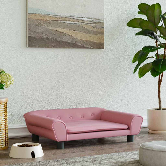 Lit Pour Chien Rose 70X48X22 Cm Velours