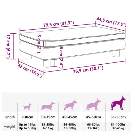 Lit Pour Chien Avec Extension 100X50X30 Cm