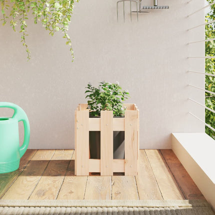 Jardinière Avec Design De Clôture Noir Pin Massif