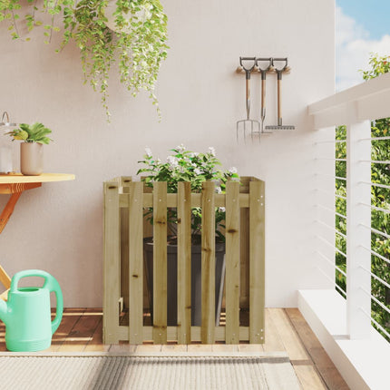 Jardinière Avec Design De Clôture Noir Pin Massif