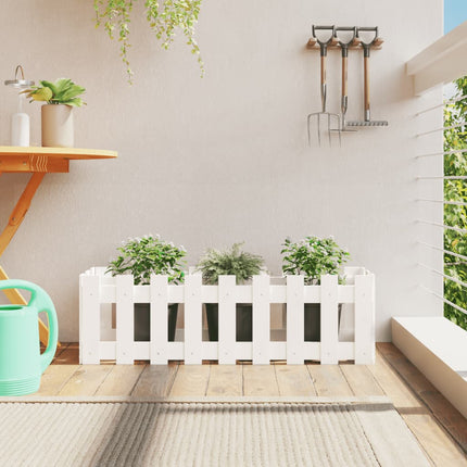 Jardinière Avec Design De Clôture Noir Pin Massif