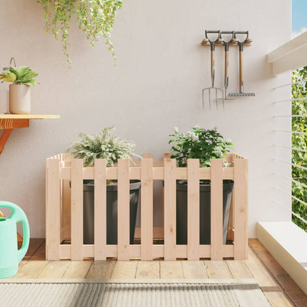 Jardinière Avec Design De Clôture Noir Pin Massif