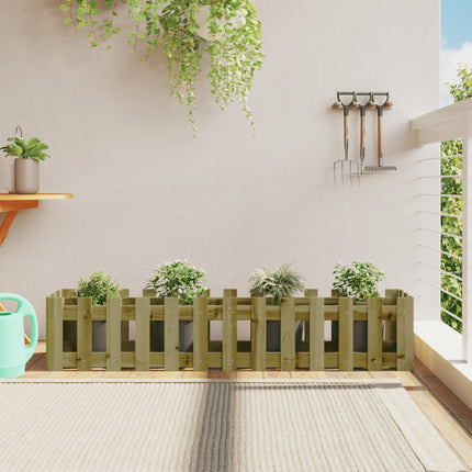 Jardinière Avec Design De Clôture Noir Pin Massif