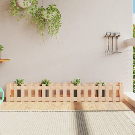 Jardinière Avec Design De Clôture Noir Pin Massif